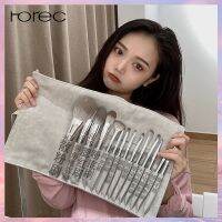 Horec ชุดแปรงแต่งหน้า 14 แปรงแต่งหน้าเริ่มต้นแบบนุ่มเต็มตัว Loose Powder Eyeshadow Blush Highlighter แปรงแต่งหน้า