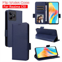 สำหรับ Realme C51เคส RealmeC53 RealmeC51Nfc C53หน้ังกลับมือถือกระเป๋าเงินมีช่องเสียบบัตรเคสซองแบบพับปิดกันกระแทกฝาครอบด้านหลังเคสหนังป้องกันการกระแทก