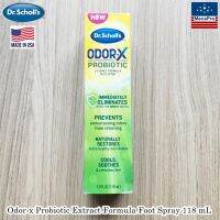 Dr.Scholls® Odor-x Probiotic Extract Formula Foot Spray 118 mL สเปรย์ดับกลิ่นเท้า ลดกลิ่นเท้า Immediately Eliminates and Prevents