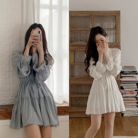 พร้อมส่ง 2 สี ?? Mararin dress เดรสแขนยาวแต่งระบายน่ารัก (IN36083)