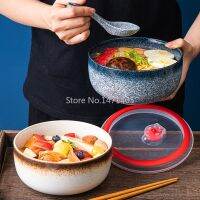 ชุดชามนักเรียนและตะเกียบสุดสร้างสรรค์ลาย NoodleBowl พร้อมช้อนตัก Guanpai4ชามแบบรวมสำหรับใช้ในครัวเรือน