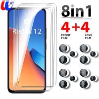 8IN กล้อง1 Xiaomi Redmi กระจกนิรภัยสำหรับ12 4G แก้วป้องกัน Redmy Radmi 12 Redmi 12 4G 6.79 2023เคสโทรศัพท์แบบกระจกในคลาส Redmi12