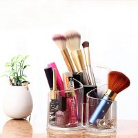 Makeup Brush Storage Box Cosmetic Organizer Lipstick Display Stand Transparent Storage Box Bathroom Desktop Home Finishing