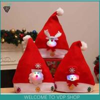 3PCS Unisex Cute Kids Santa Cap Hat With LED Light Christmas Decoration For Kids Boys Girls