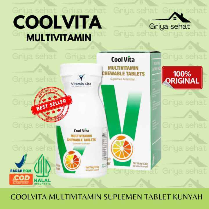 coolvita multivitamin chewable kunyah vitamin C penggemuk badan halal BPOM Lazada Indonesia