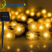 OSIDEN LED Solar Dandelion String Lights Fairy Waterproof Furry Snowball Lamp For Christmas Wedding Party Garden Outdoor Decor