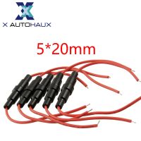 【YF】۩✺❏  X Autohaux 5/10pcs 5x20MM Glass Tube Fuse Holder Screw Type Blow 5X20MM Fuses 22AWG Wire 250V Car Accessories Parts