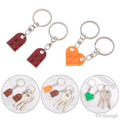 【hot】﹉☃▣  2Pcs/set Block Keychains Couples Fashion Jewelry Gifts