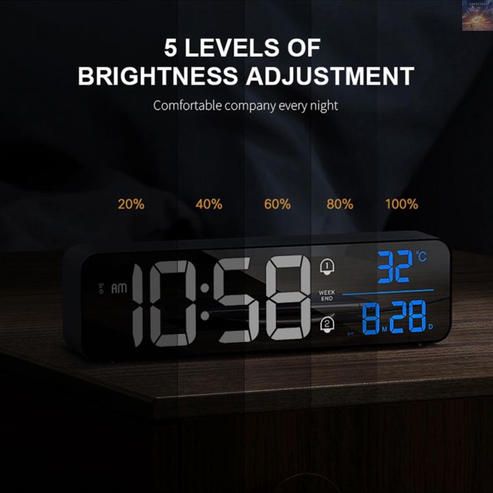 wuhau-พร้อมส่ง-นาฬิกาปลุกดิจิทัล-led-อิเล็กทรอนิกส์-2-ตัว-ฟังก์ชั่นเลื่อนปลุก-5-ระดับความสว่าง-usb-สําหรับห้องนอน-สํานักงาน-โต๊ะข้างเตียง-x78