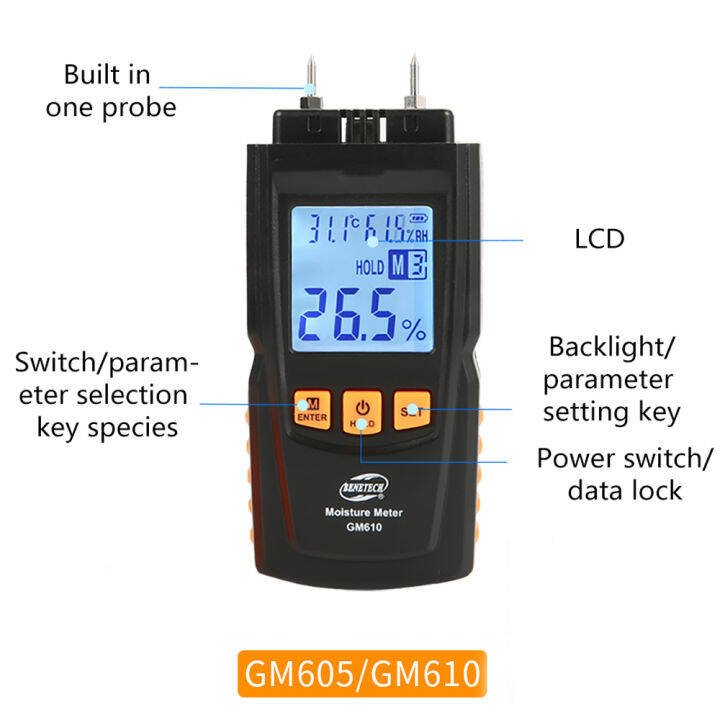 Wood Moisture Tester Humidity Measuring Device Tester Digital ...