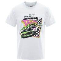 Crazy Sports Car Race Scene Mens Tshirts Vintage Cotton Breathable Loose Gildan