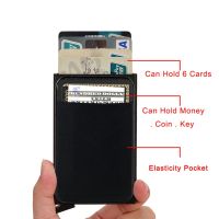 XUNXUAN แฟชั่น คลิปเงิน วินเทจ ป้องกันการโจรกรรมรูด กระเป๋าใส่บัตรธนาคาร กระเป๋าใส่บัตรหลายใบ กระเป๋าสตางค์สมาร์ท มีช่องใส่บัตรหลายช่อง กล่องบัตร RFID ที่ใส่บัตรโลหะ กระเป๋าใส่บัตรผู้หญิง กระเป๋าสตางค์ผู้ชาย