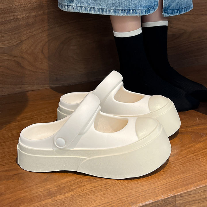 รองเท้าแมรี่เจน-eva-รองเท้าแตะใหม่ผู้หญิงฤดูร้อนรองเท้าเดี่ยวสวมรองเท้าหลุมแพลตฟอร์ม
