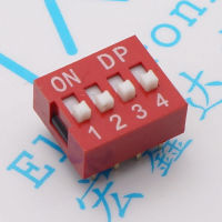 Bulk sale 4 dial switch /2.54mm toggle switch in /DIP flat pull / red plastic gold-plated environmental protection 4P Electrical Circuitry  Parts