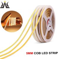 【CW】 5MM Ultra Thin Strip COB Bar 24V 12V Warm Day Color RA90 Led Tape Lamp