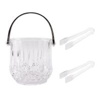 Ice Bucket Plastic Ice Bucket with Handle Acrylic Transparent Champagne Beer Wine Ice Bucket for Home