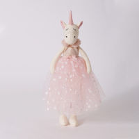 [Funny]38cm Stuffed plush toys rabbit unicorn in dress princess skirt PP cotton Soft Stuffed cushion toy for Kids Christmas Gift