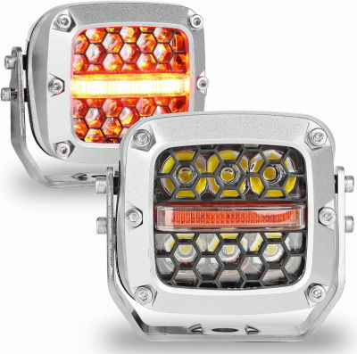 ‎Gzminjie Gzminjie 3" 120W LED Pods Offroad Lights, IP67 Waterproof Driving Lights, Spot Lights Bar Led Work Lights for Jeep Wrangler ATV SUV UTV Trucks Pickup 4x4 - Chrome
