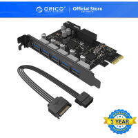 Orico SuperSpeed ชิปเซ็ต USB 3.0 5 พอร์ต PCI-E Express พร้อมตัวเชื่อมต่อพาวเวอร์ SATA 15pin PCIE Adapt VL805 และ VL812 (PVU3)