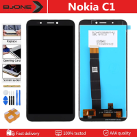 จอ LCD ของแท้5.45นิ้วสำหรับ Nokia C1 TA-1165,จอแสดงผล LCD พร้อมแผงสัมผัสอะไหล่หน้าจอกระจกประกอบดิจิไทเซอร์