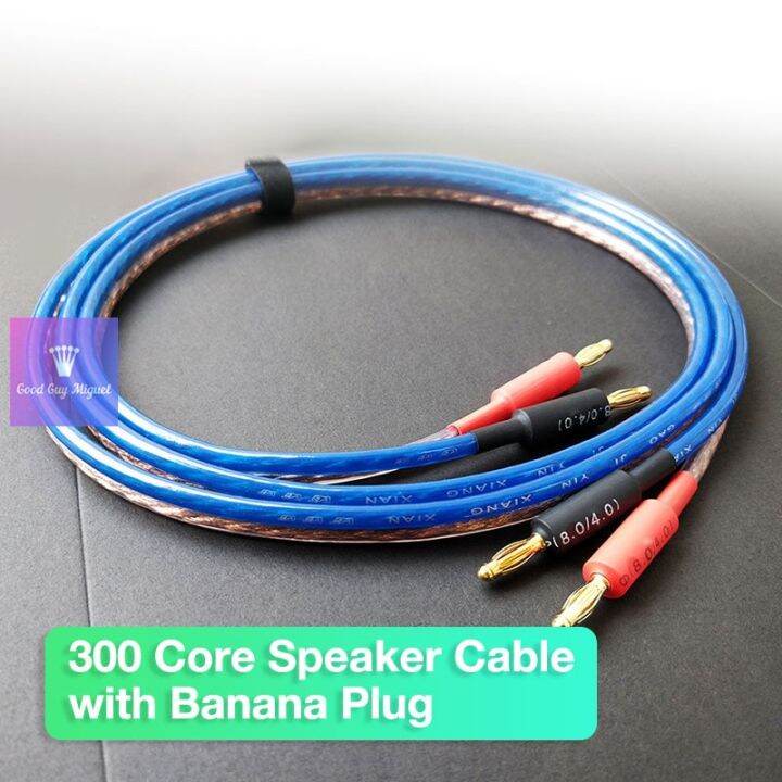 300 Core Hi Fi Speaker Cable For Audiophile Speaker Cord Wire High End 4Mm Banana Plug Connector