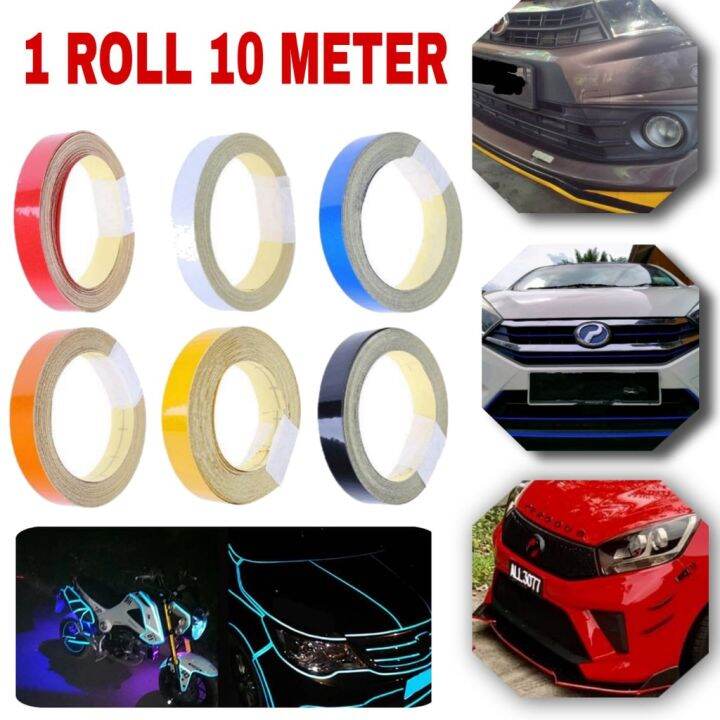 1 ROLL 10 METER Sticker Lining Reflection Stiker Lining Kereta Pantulan