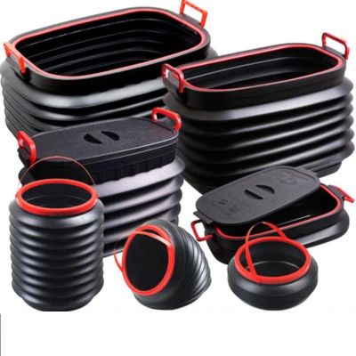 Outdoor Folding Bucket for Camping Fishing Portable Car Foldable Trash Can Retractable Water Container Collapsible Storage Bin