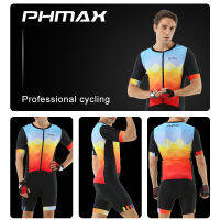 PHMAX ผู้ชาย Jumpsuit ขี่จักรยานเสื้อสั้นชุดแห้งเร็วระบายอากาศภูเขาเสื้อผ้าฤดูร้อน Jumpsuit