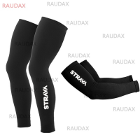 2022 Team Strava Arm Sleeves Sun Uv Protection Leg Warmers Cycling Arm Warmer Bicycle Running Racing MTB Bike Leg Sleeve