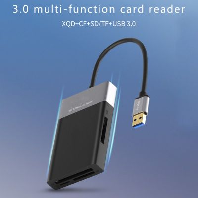 XQD Card Reader Multi Memory Card Reader with 2 x USB 3.0 HUB Adapter G/M Series, 2933X/1400X for Windows/ OS
