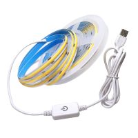 Dimmable COB LED Strip 5V USB Touch Switch Flexible Led Tape FOB LED Band 320 LEDs/M High Density Linear Light 3000K 4000K 6000K LED Strip Lighting