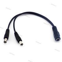 CCTV Security Camera 1DC Female To 2 Male plug Power Cord Adapter Connector Cable Jack Splitter For RGB Controller LED Strip WDAGTH