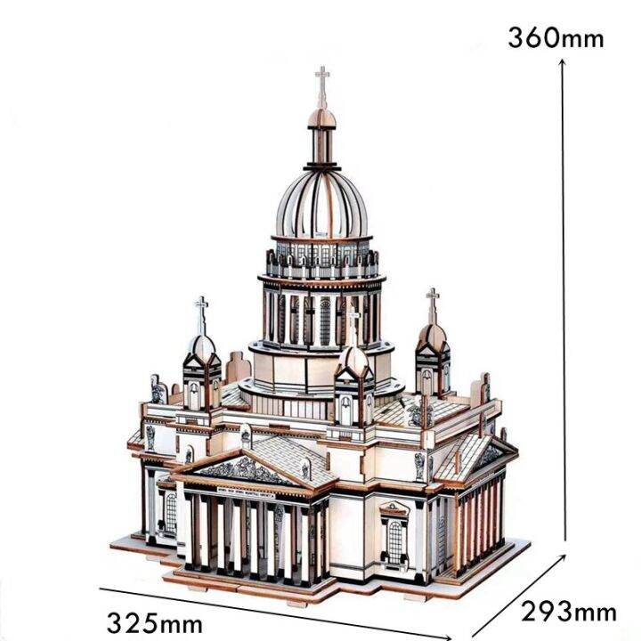 เมืองโบราณฟีนิกซ์มหาวิหารน็อทร์-ดามปริศนาทำจากไม้3มิติแบบ-diy-ชุดตัวต่อจิ๊กซอว์เด็กอาคารของเล่นเพื่อการศึกษาโมเดลยุโรปจีน