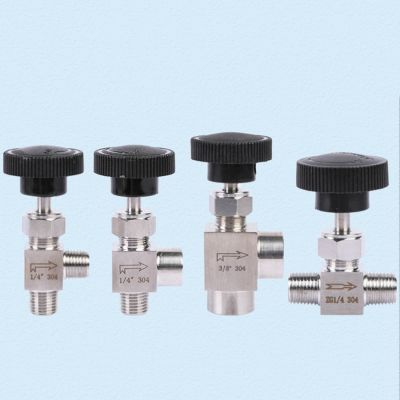 1PCS 1/8" 1/4" 3/8" 1/2" BSPT Female Male Angle Needle Valve Crane Elbow 304 Stainless Flow Control Water Gas Oil 915 PSI Plumbing Valves