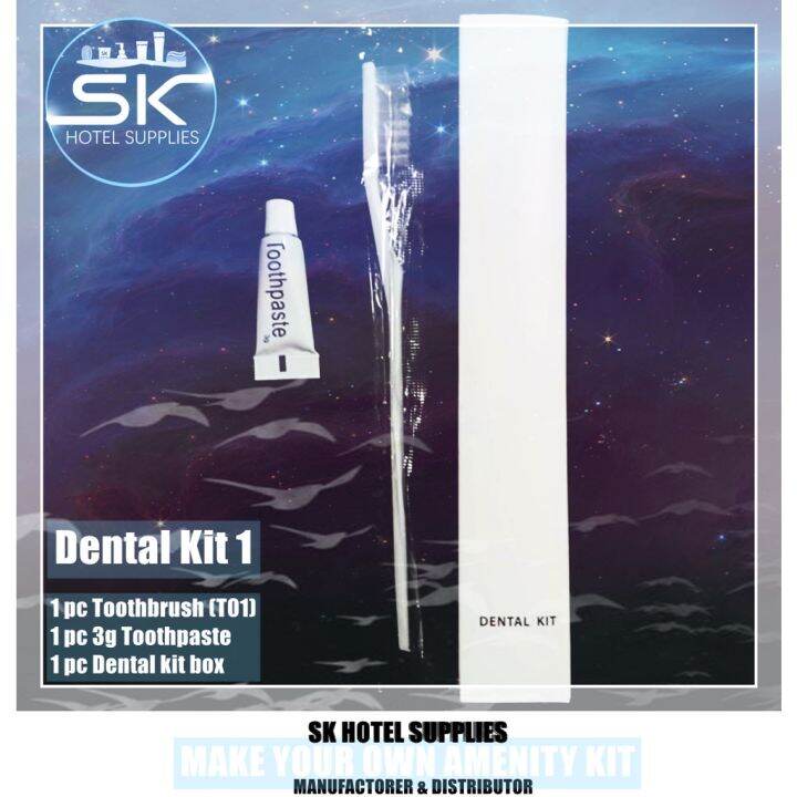 【SK】Hotel Amenities Dental kit Toothbrush - 01 & 3g toothpaste set in ...