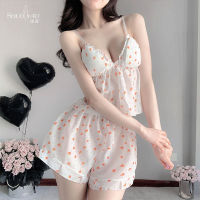 Shuoyao Sexy Lingerie Japanese Sexy Girl Strawberry Chiffon Pajamas Suspenders Temptation Split Two-Piece Suit Pack 243