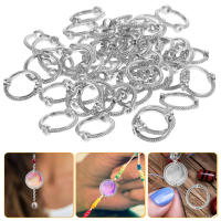 OUNONA 50pcs DIY Bead Frame Metal Circle Bead Frame Connectors Spacers Bead Frame for Beading Making