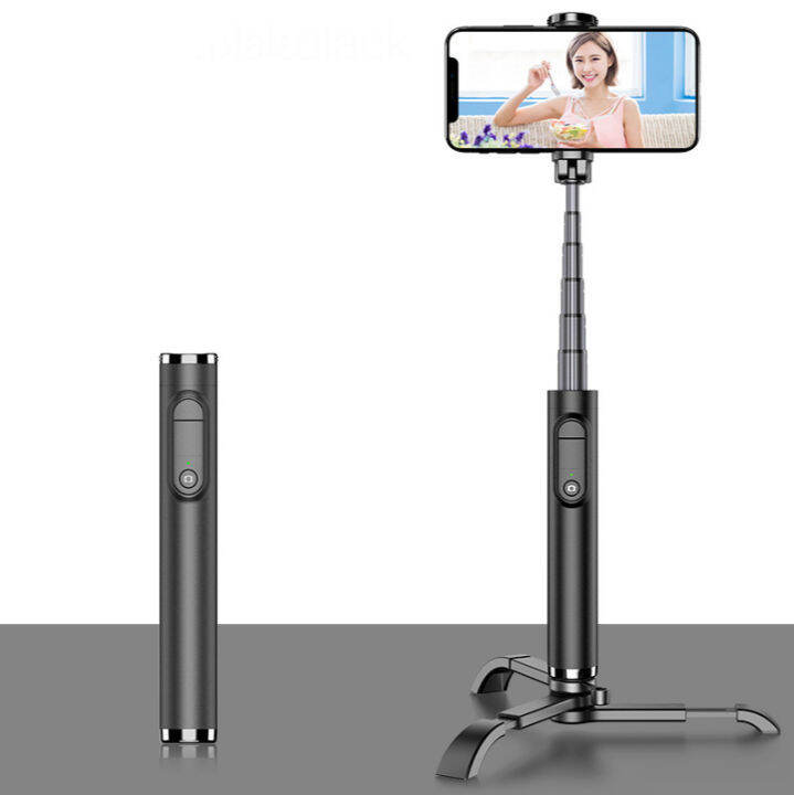 mobile-bluetooth-selfie-stand-rotating-tripod-mini-black-live-aluminum-alloy-selfie-bracket