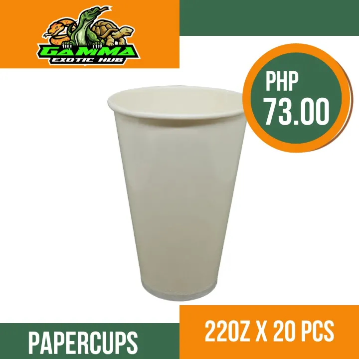 22OZ DISPOSABLE PAPER CUPS FOR DRINKS, SAUCES, SAMPLING 20 PIECES ...