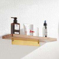 ℗☼✖ 20/30/40cm Walnut Floating Shelves Creative Mirror Toilet Organizer Storage Wall Shelving Woods and Metal Bathroom Accessories