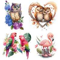 【LZ】℡☽✸  T303  Owl Parrots Birds Heron Floral Cartoon Animals Wall Sticker Bathroom Toilet Decor Living Room Cabinet Refrigerator Decals