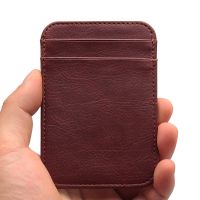 Dompet Pria Kulit Tipis Dompet Tempat Kartu ID Kredit Casing Uang untuk Pria Wanita Tas Kartu Mode 11.5x8x0 5cm