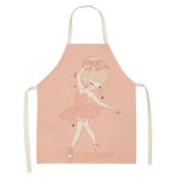 1 Pcs Little Girl Pattern Kitchen Apron for Cooking Sleeveless Cotton Linen Aprons Adult Bibs Home Cleaning Accessories 66x47cm