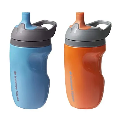 PopYum 9oz Insulated Kids' Cups, 2-Pack, Orange, Blue