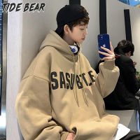 TIDE BEAR เสื้อฮู้ดผู้ชายเสื้อสเวตเตอร์แขนยาวสวมหัวผู้ชายเสื้อสเวตเตอร์ผู้ชาย,เสื้อกันหนาวมีฮู้ดพิมพ์ลายเสื้อกีฬาแขนยาวทรงหลวมเสื้อสเวตเตอร์แบบสวมหัวนุ่มสบาย