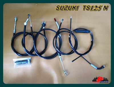 SUZUKI​  TS125 N CABLE SET - TACHOMETER (96 cm) &amp; CLUTCH (110 cm) &amp; BRAKE (127 cm) &amp; THROTLE (125 cm) &amp; SPEEDOMETER (84 cm) "HIGH QUALITY"