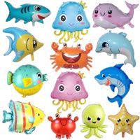 Sea Animal Balloons Sea Creatures Tropical Fish Balloons Crab Octopus Shark Dolphin Balloons for Kid Birthday Party Decorations