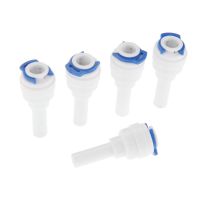 5Pcs RO Water Plastic Pipe Fitting Straight 1/4 OD Hose Connection 1/4 Stem Quick Coupling Reverse Osmosis Aquarium System