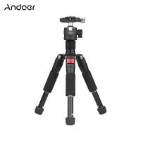 Andoer k521 แบบพกพา 5 ส่วนยืดขาตั้งกล้องอลูมิเนียมอัลลอยด์พร้อมหัวบอลขนาดเล็กศูนย์ต่ำของแรงโน้มถ่วง 1/4 สกรูเมาท์สำหรับ CA-Non Ni-Kon SO-NY DSLR ildc กล้องสูงสุดรับน้ำหนักได้ 5 กก.50 ซม.