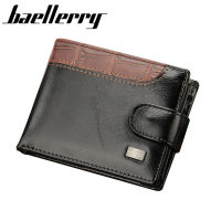 Baellerry กระเป๋าสตางค์หนังผู้ชายแบบตัดปะ,กระเป๋าเงินผู้ชายแบบสั้นพร้อมกระเป๋าใส่เหรียญที่ใส่บัตรกระเป๋าสตางค์ผู้ชายแบบพับสามทบกระเป๋าใส่เงิน